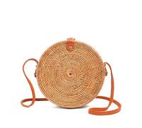 Novum Crafts Aspiree Rattan Bags for Women - Handmade Wicker Woven Purse Handbag Circle Boho Bag Bali
