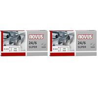 Novus 040-0026 - Punti per cucitrice 24/6, zincati, 1000 pz (Confezione da 2)