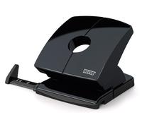 Novus 025 - 0614 perforatore, guida di scorrimento con formato predefiniti, interamente in metallo con kunstoffummanteltem Oberteil, 30 fogli, nero