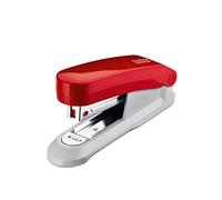 Novus E 15 - Cucitrice compatta con levapunti integrato, capacità: 15 fogli, colore: Rosso/Grigio