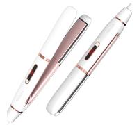 NOVUS Piastra lisciante per capelli, 1 pollice, temperatura regolabile (150°-230°) con piastra piatto LCD, riscaldamento rapido a doppia voltaggio, per capelli con auto Shut-Off (bianco)