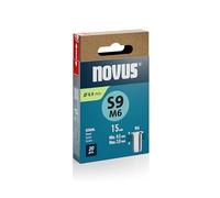 NOVUS TOOLS Dadi per rivetti ciechi in acciaio, diametro 8,9 mm, filettatura M6, lunghezza 15 mm, 20 dadi rivetti, lunghezza morsetto 0,5 - 3,0 mm, ideale per fissaggio in lamiere di acciaio e