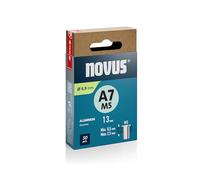 NOVUS TOOLS Dadi per rivetti ciechi in alluminio, Ø 6,9 mm, filettatura M5, lunghezza 13 mm, 50 dadi rivetti, lunghezza morsetto 0,5 - 2,5 mm, ideale per fissaggio in metallo, plastica e materiale