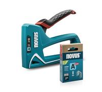 NOVUS TOOLS J-13 Set di 1800 graffette per legno con leva softgrip, meccanismo sottocarico, blocco maniglia per fermaglio fine da 4 a 10 mm