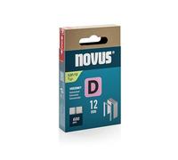 NOVUS TOOLS Morsetti a filo piatto 12 mm, 600 graffette tipo 53F/12, scatola scorrevole, cucitrice per pellicole e cartone