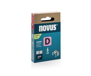 NOVUS TOOLS Morsetti a filo piatto 6 mm, 1200 graffette tipo 53F/6, scatola scorrevole, cucitrice per pellicole e cartone
