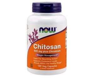 NOW Chitosano, 500 mg più cromo, 120 capsule veg