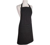 Now Designs Basic Cotone Grembiule da Cucina da Chef, Bianco Black with White Pinstripe