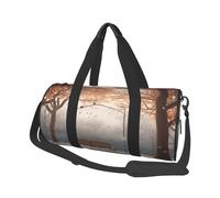 Now Falling in The Park Borse da viaggio di grande capacità e borse sportive con manici ad anello per il fine settimana e borse rotonde possono essere utilizzate sia da uomini che da donne, Nero ,