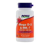 NOW FOOD MEGA D-3 & MK-7 5000 IE / 180 MCG 60 VEGE KAPS