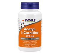 Now Foods, acetil-L-carnitina, 500 mg, 50 veg. Capsule - spedizione lampo