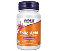 Now Foods Acido folico 800 mcg con vitamina B-12 - 100 compresse