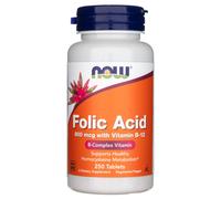 Now Foods Folic Acid 800mcg + B-12 25mcg (250 Compressa)