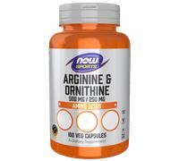 Now Foods L-arginina 500 mg e L-ornitina 250 mg - 100 capsule