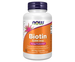 NOW Foods - Biotin, 5000mcg - 120 vcaps - Biotina