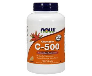 NOW FOODS C-500 Chewable 100 tavolette masticabili Gusto Arancio - vitamina C