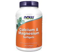 Now Foods, Calcium & Magnesium Softgels, 240 Capsule molli, Testato da Laboratorio, Vitamina D3, Zinco, Senza Glutine