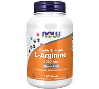 Now Foods, Double Strength L-Arginine, 1000 mg, 120 Compresse vegane, Aminoacido, Testato in Laboratorio, Senza Glutine, Senza Soia, Senza OGM
