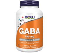NOW GABA (acido gamma-aminobutirrico) 750 mg, 200 capsule vegetali