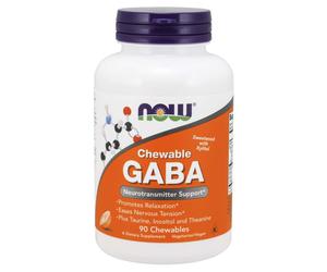 NOW Foods GABA Orange Flavor Chewable Tablets 90 cpr