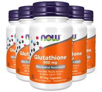 Now Foods GLUTATIONE 500mg 5X30 O 2X60 +1X30 L-Glutatione Alpha Lipoc Kosher