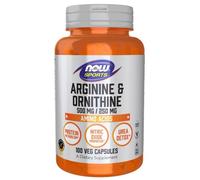 Now Foods L-arginina 500 mg e L-ornitina 250 mg - 100 capsule