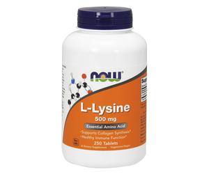 NOW FOODS L-Lysine 500 mg - 250 Tablets - aminoacido L-Lisina