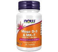 Now Foods Mega D3 4000 UI + K2 MK-7 180 mcg, 60 capsule