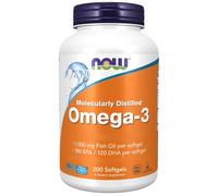 Now Foods, Molecularly Distilled Omega-3, 200 capsule molli - spedizione lampo