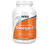 Now Foods, Molecularly Distilled Omega-3, 500 capsule molli - spedizione lampo