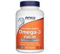 Now Foods, Molecularly Distilled Omega-3, 200 capsule molli - spedizione lampo