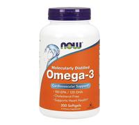 NOW FOODS Omega-3 Molecularly Distilled, Fish Oil 1000mg 180/120 md - 200 softg.