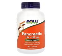 NOW FOODS Pancreatin 10x, 200 mg - 250 Capsule - pancreatina (digestivo)