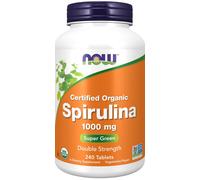 NOW FOODS Spirulina Biologica 1000mg Doppia Forza 240 Compresse Non-GMO/Kosher