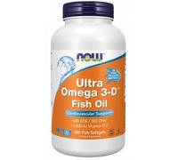 NOW Ultra Omega-3 con vitamina D, 300 DHA / 600 EPA, 180 capsule softgel