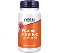 Now Foods, Vitamin D-3 & K-2, 1.000 UI/45mcg, 120 Veg. Capsule - spedizione l...