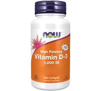 Now Foods, Vitamina D-3 ad alta potenza, 1.000 UI, 360 capsule molli - spediz...