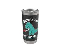 Now I Am Unstoppable Dinosaur T Rex Divertente Bicchiere termico in acciaio inox doppia parete