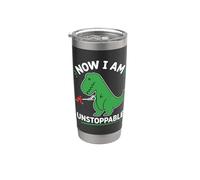 Now I Am Unstoppable Dinosaur T Rex Divertente Bicchiere termico in acciaio inox doppia parete