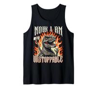 Now I Am Unstoppable Funny T-Rex Usa Selfie Stick Cool Metal Canotta