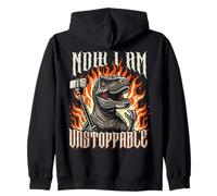 Now I Am Unstoppable Funny T-Rex Usa Selfie Stick Cool Metal Felpa con Cappuccio