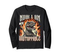 Now I Am Unstoppable Funny T-Rex Usa Selfie Stick Cool Metal Maglia a Manica
