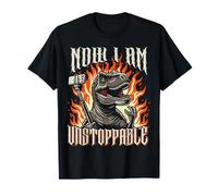 Now I Am Unstoppable Funny T-Rex Usa Selfie Stick Cool Metal Maglietta