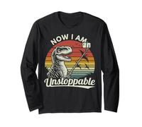 Now I Am Unstoppable Funny T-Rex Usa Selfie Stick Cool Retro Maglia a Manica