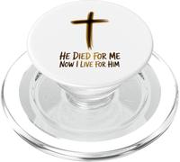 Now I Live For Him Gesù Christian Faith PopSockets PopGrip per MagSafe