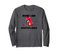 Now I'm Unstoppable - Funny Unstoppable T-Rex Pun Dinosaur Maglia a Manica