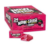 Now & Later Original Taffy Chews Candy, Cherry, 0.93 Ounce Bar, Pack of 24