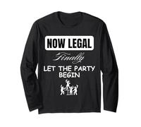 Now Legal 21st Birthday Celebration Tee per uomo donna Maglia a Manica
