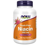 NOW Niacina, nessun effetto collaterale arrossamento, 250 mg, 180 capsule vegetali