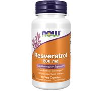 NOW Resveratrolo (con estratto di semi d'uva), 200 mg, 60 capsule vegetali